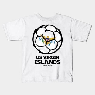 US Virgin Islands Football Country Flag Kids T-Shirt